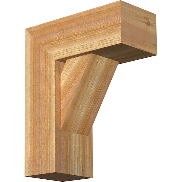 Ekena Millwork Traditional Block Rough Sawn Bracket w/ Offset Brace, Western Red Cedar, 8"W x 18"D x 22"H BKT0806X18X22TRA05RWR - main